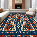 Ultra Soft Area Rug, Non Slip, Stain Resistant, Washable Area Rugs for Living Room, Bedroom, Boho Geometric Soft Dining Room Rug(Blue)