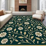 Botanical Vine Corridor Textile With Sophisticated Leaf Engravings(Green)