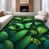 Ultra Soft Area Rug, Non Slip, Stain Resistant, Washable Area Rugs for Living Room, Bedroom, Modern Dark Green Insect Pattern Living Room Rug(Green)