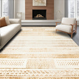 Boho Chic Beige with Abstract Tribal Lines and Subtle Chevron Details(Beige)