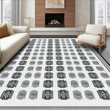 Grey Washday Motif Farmhouse Laundry Room Runner(Black)