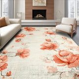 Elegant Botanical Garden with Peach Petals and Ivory Background(Beige)