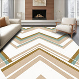 Chevron Zigzag Stripes with Alternating Wave Formation(Beige)