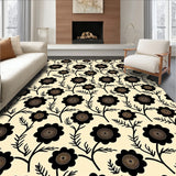 Traditional Blooming Rosette Interwoven Stylized Foliage (Beige)