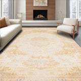 Durable with a Faded Abstract Medallion Motif in Beige(Beige)