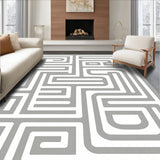 Haze Maze Interlocking Abstract Contemporary Minimalist Lines(Gray)