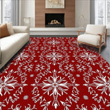Festive Snowflake Winter Holiday Decorative Floor(Red)