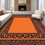 Retro Baroque Swirl Lattice Transitional Embellished Jacquard(Orange)