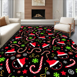 Festive Cats Illuminated with Whimsical Holiday Motifs and Twinkling Accents(Black)