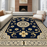 Tile Inspired Low Pile Easy Clean Traditional Design (Blue)