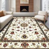 Vintage Floral Motif Easy Care Beige and Cream(Beige)