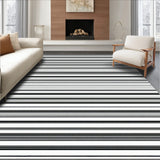 Modern Linear Geometry with Alternating Narrow and Wide Black White Bands(Black)