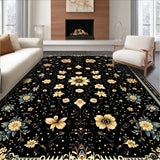 Ultra Soft Area Rug, Non Slip, Stain Resistant, Washable Area Rugs for Living Room, Bedroom, Vintage Celestial Moth(Black) - ODIKA
