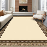 Elegant Brown Beige Area Modern Geometric Border(Beige)
