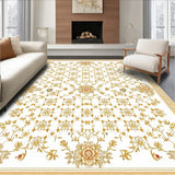 Beige Geometric and Scrollwork(Ivory)