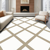 Lattice Contemporary Abstract Minimalist Floor Covering(Beige)