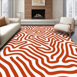 Nordic Interlocking Waves with Minimalist Pebble Artistry(Orange)