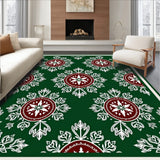 Nordic Snowflake Tapestry with Intricate Winter Motif and Festive Flourish(Green)