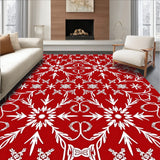 Nordic Starburst Featuring Holiday Branch Silhouettes(Red)