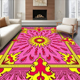Boho Sunburst Trellis Design with Whimsical Arabesque Flourishes(Pink)