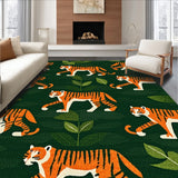 Ultra Soft Area Rug, Non Slip, Stain Resistant, Washable Area Rugs for Living Room, Bedroom, Large Soft Green Dining Room Animal Print Rug(Green)