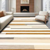 Contemporary Stripe Neutral Tone Non Slip Stain Proof(Beige)
