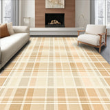Beige Area Modern Geometric Plaid(Beige)