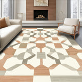 Chic Area Featuring Subtle Geometric Designs in Warm Tones(Beige)