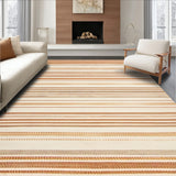 Beige Burnt Orange Linear Chevron Contemporary Farmhouse Design(Orange)