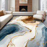 Artistic Grey and Marble Swirl with Contemporary Abstract Design(Beige)