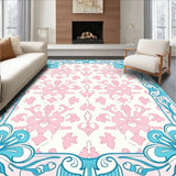 Botanical Scrollwork with Whimsical Bow Accents and Delicate Leaf Vines (Pink)