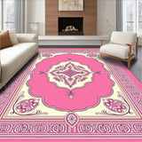 Traditional Paisley Teardrop Cascade with Ornamental Border Framework(Pink)