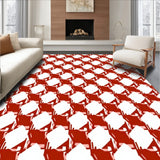 Classic Check Plaid Tapestry with Overlapping Stripes and Bold Contrast(Red)