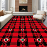 Nordic Plaid Interlock with Festive Pinecone Detailing(Red)