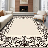 Arabesque Scroll Vine Botanical Flourish Ornamental Border(Black)