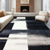 Contemporary Abstract Rug With Minimalist Brushstroke Design(Gray)