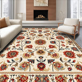 Ultra Soft Area Rug, Non Slip, Stain Resistant, Washable Area Rugs for Living Room, Bedroom, Light Brown Vintage Floral Dining Room(Beige)