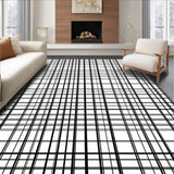 Classic Windowpane Plaid with Subtle Chevron Festive Detailing(Black)