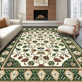 Elegant Leaf Motif Waterproof Area with Botanical Design(Beige)