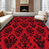 Classic Yuletide Damask with Evergreen Scrollwork(Red)
