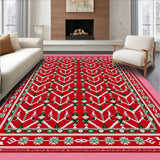 Scandinavian Fir Tree Interlocking Chevron Holiday Design(Red)