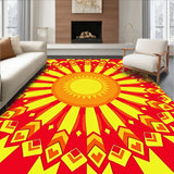 Sunburst Radial Contemporary Modern Artistic Path(Red)