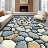 Elegant Pebble Stone Area Featuring Subtle Grey and Beige Design(Gray)