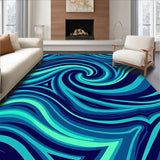 Wave Border Interlocking Ocean Inspired Decorative Flooring(Blue)