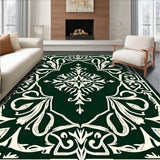Artisan Inspired Damask Motif with Refined Leaf and Vine (Green)