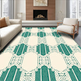 Gingham with Ornate Curved Edge Detail(Teal)