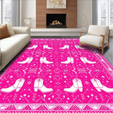 Ultra Soft Area Rug, Non Slip, Stain Resistant, Washable Area Rugs for Living Room, Bedroom, Funny Pink Preppy Western Entryway Rug(Pink)