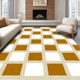 Modern Checkerboard Maze with Abstract Interlocking Motifs(Brown)