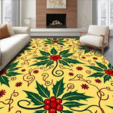 Vintage Holiday Holly Leaf With Elegant Festive Motifs(Yellow)