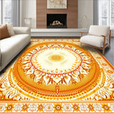 Elegant Boho Sunburst Bathroom Runner Rug Washable Kitchen Area Carpet(Yellow)